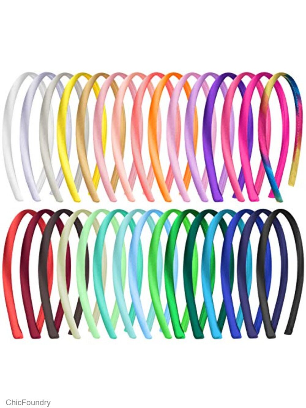 30pcs Satin Headbands Set, Wide & Stretchy Hair Accessories for Women Girls